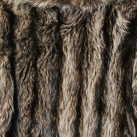 Vintage Famous Furs Long Brown Black Trench - Picture 4 of 4